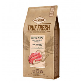 Ултра премиум суха храна Carnilove TRUE FRESH DUCK Large Breed със 60% истинско, прясно патешко месо, черупки от яйца, зеленоуста мида и мащерка БЕЗ ЗЪРНЕНИ КУЛТУРИ, подходяща за кучета от големи породи
